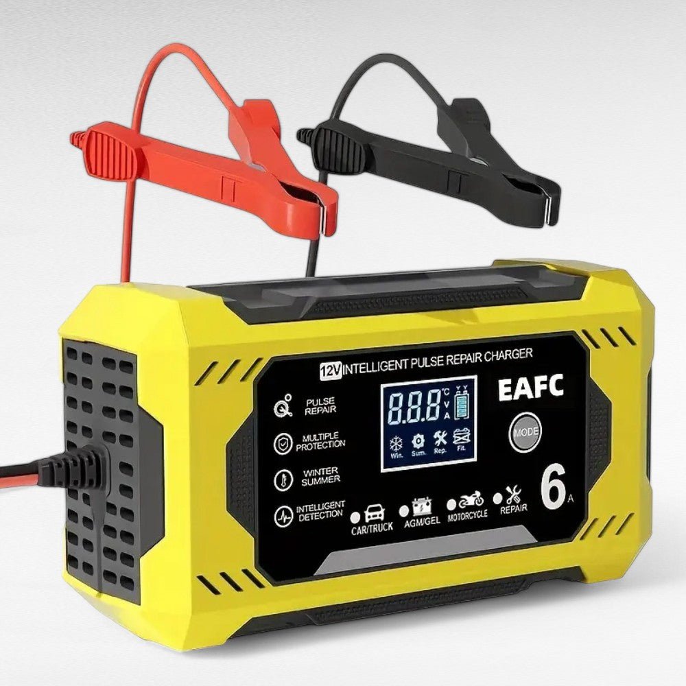 Carregador de Bateria de Carro PowerPulse – 12V/24V, Reparação por Pulso, Ecrã LCD - Carregador de Bateria - Vessa