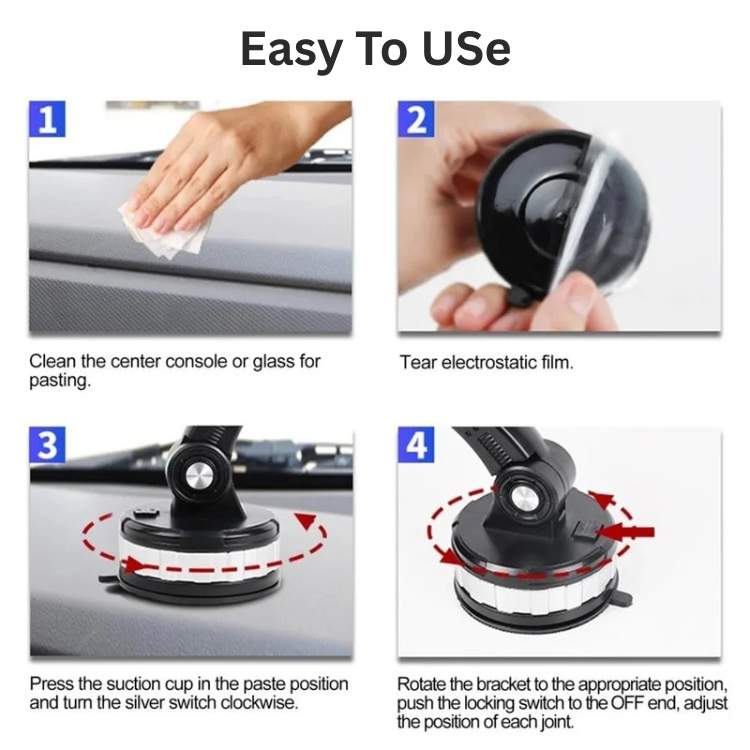 Suporte de Telemóvel com Ventosa de 360° UltraSecure - Suporte de Telemóvel - Vessa