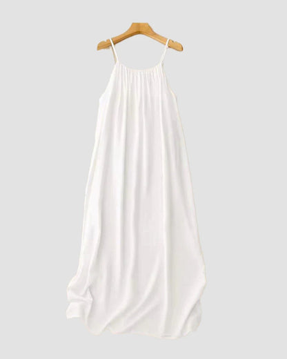 Vestido Feminino de Algodão com Costas Abertas Ajustáveis