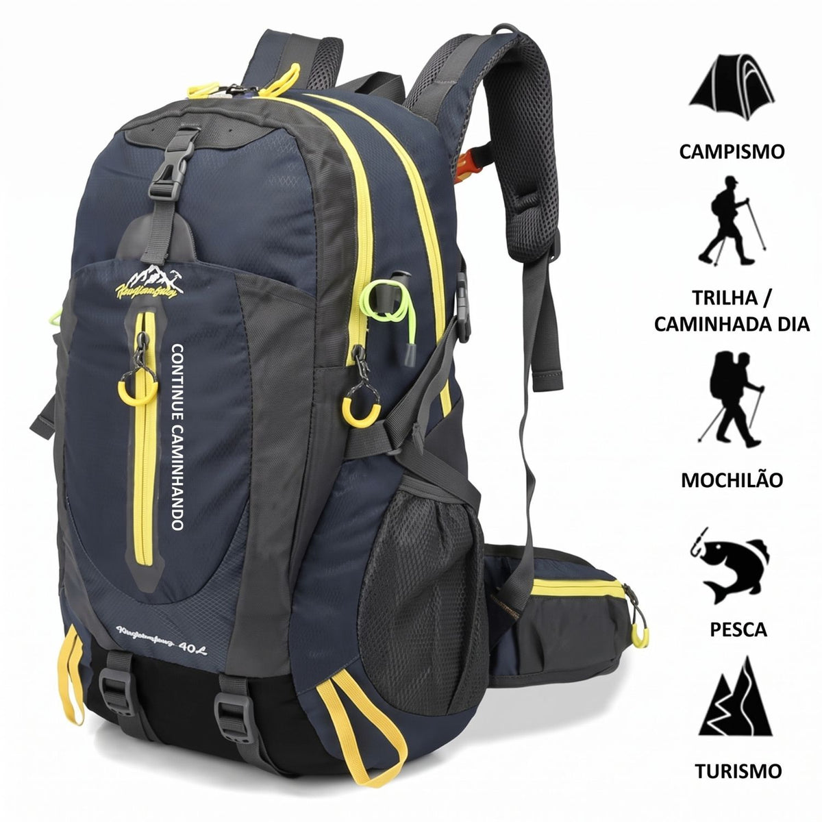 Mochila de Caminhada Impermeável de 40L