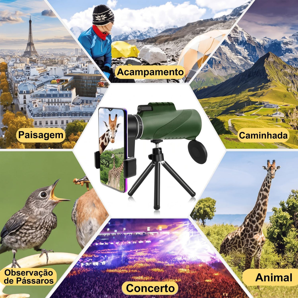 Monóculo Compacto — Natureza, Trilhos e Viagens