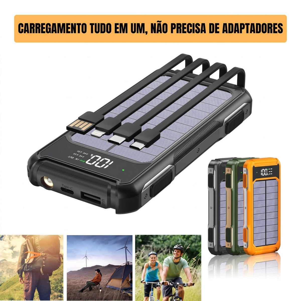Carregador Solar 20.000mAh PowerFlex