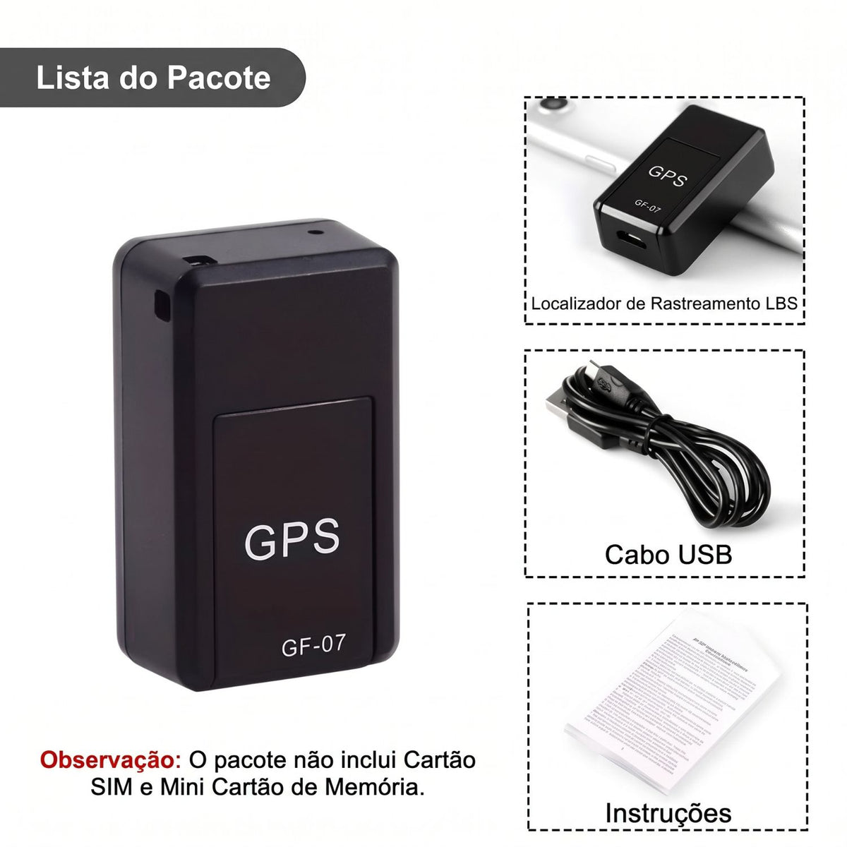 Localizador Magnético GF-07 por SMS — LBS