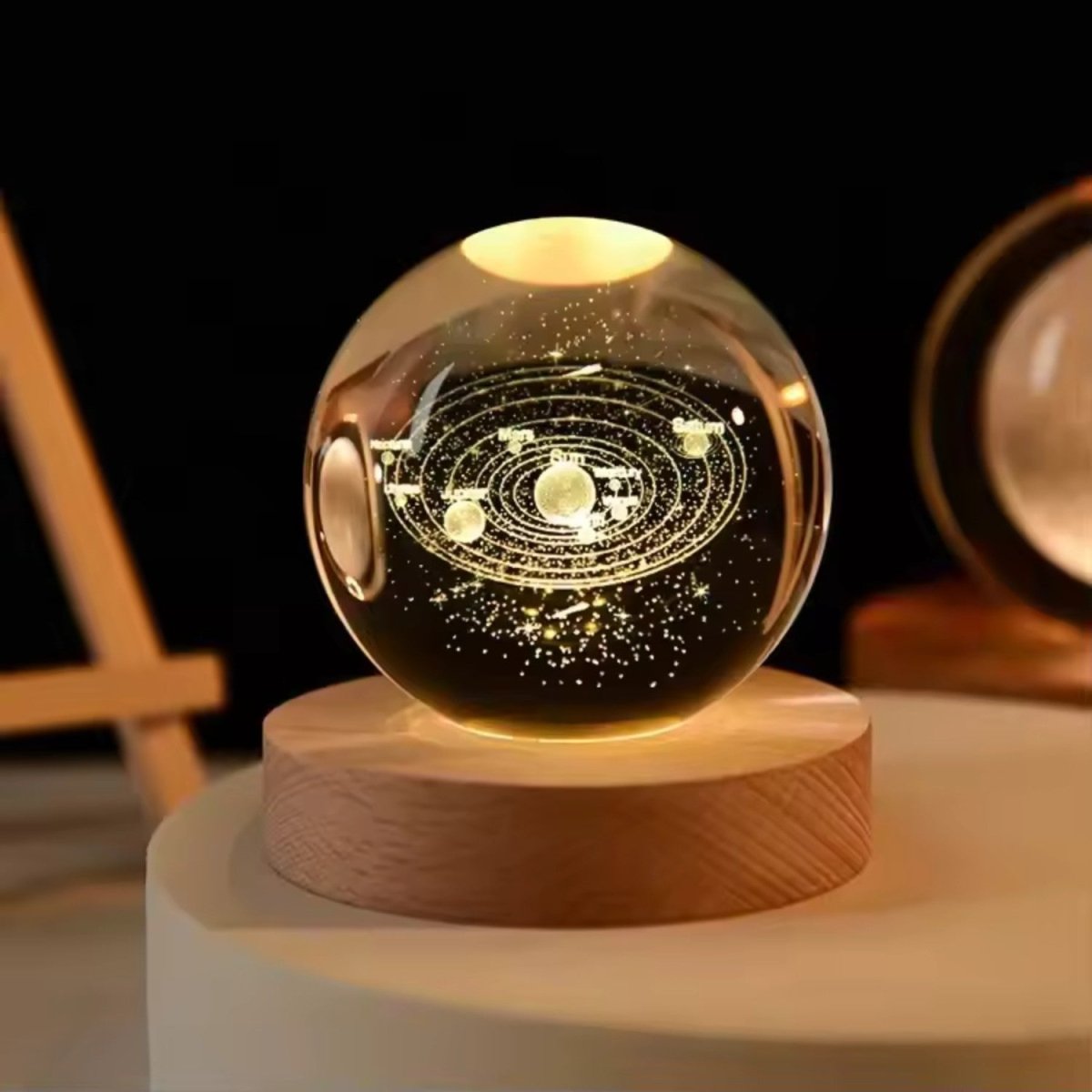 Candeeiro de Noite Cristal Universo 3D - Candeeiro de Cabeceira - Vessa