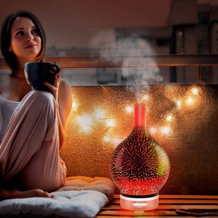 Difusor de Óleo com Luz Meteoro Efeito 3D - Difusor de Óleo Essencial - Vessa