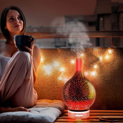 Difusor de Óleo com Luz Meteoro Efeito 3D - Difusor de Óleo Essencial - Vessa