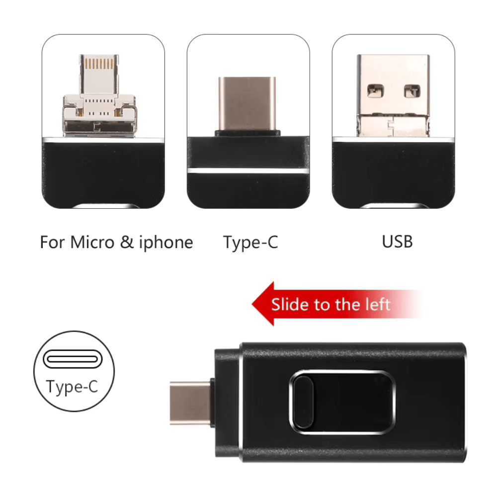 Pen USB Multiporta 4 em 1 - Pen USB 4 em 1 - Vessa