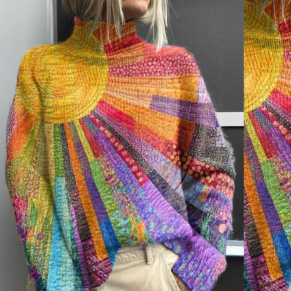 Ada - Camisola de Gola Alta Colorida e Alegre