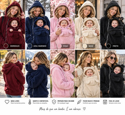 Vessa Hoodie Teddy Mãe & Bebé - Quentinho, Macio e Aconchegante