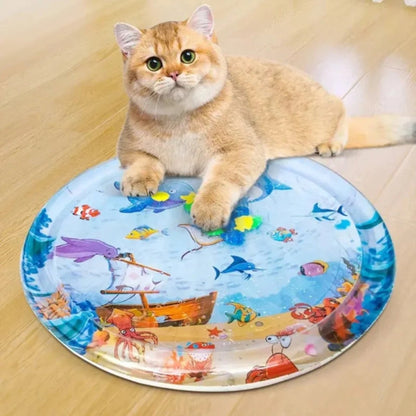 Tapete Sensorial Refrescante Aquático - Tapete Refrescante para Gato - Vessa