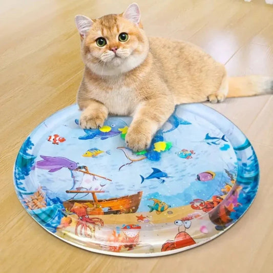 Tapete Sensorial Refrescante Aquático - Tapete Refrescante para Gato - Vessa