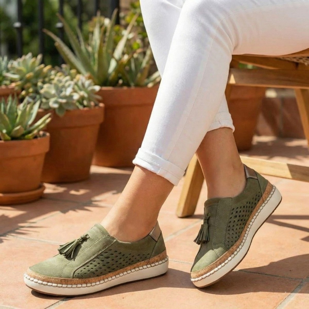 Sapatos Respiráveis de Calçar para Mulher - Mocassins - Vessa