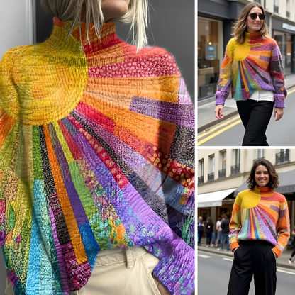 Ada - Camisola de Gola Alta Colorida e Alegre
