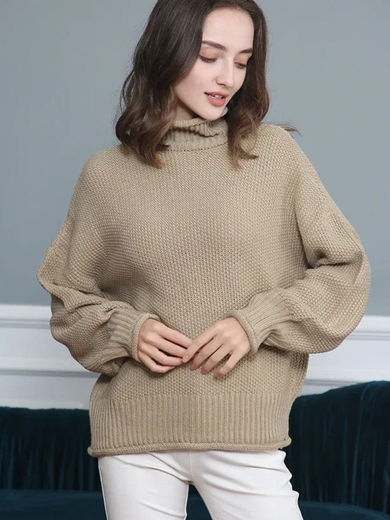 Camisola de Gola Alta em Malha Grossa - Camisola de Mulher - Vessa