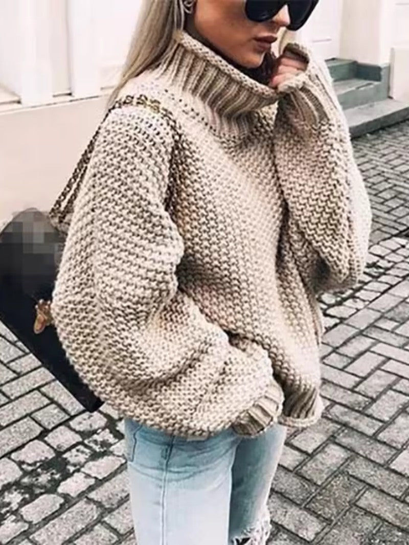 Camisola de Gola Alta em Malha Grossa - Camisola de Mulher - Vessa