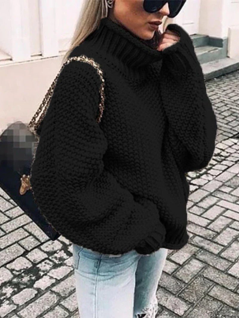 Camisola de Gola Alta em Malha Grossa - Camisola de Mulher - Vessa