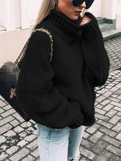 Camisola de Gola Alta em Malha Grossa - Camisola de Mulher - Vessa