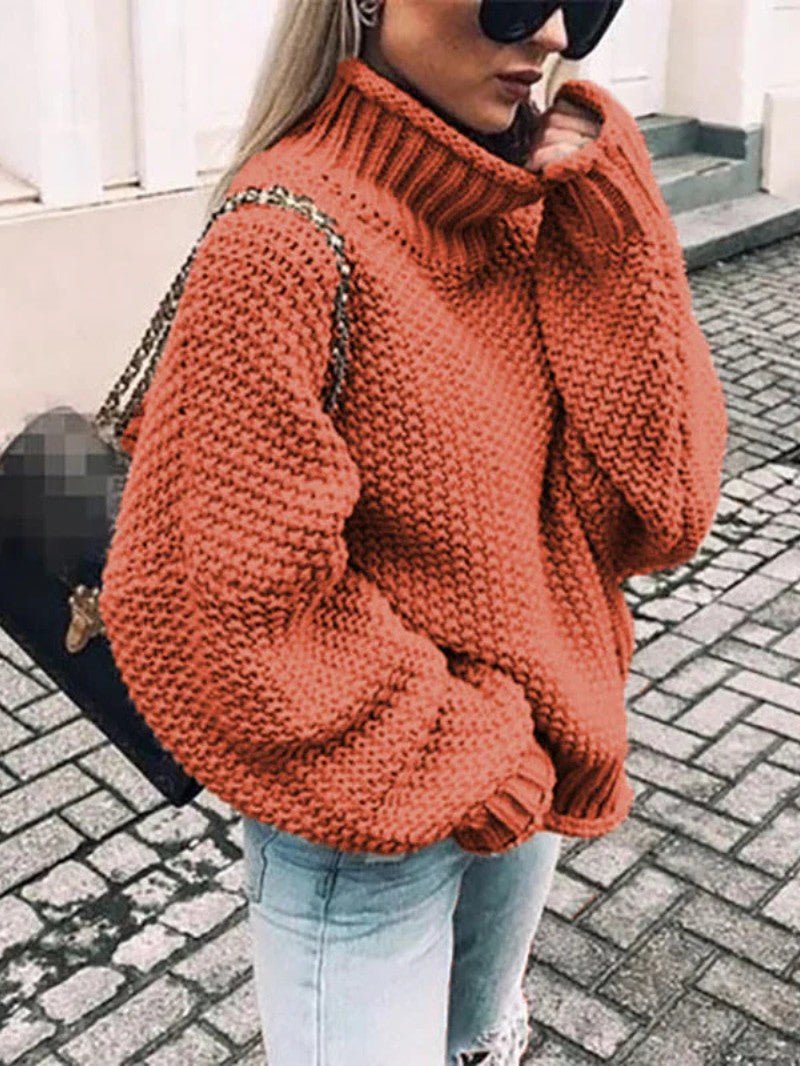 Camisola de Gola Alta em Malha Grossa - Camisola de Mulher - Vessa