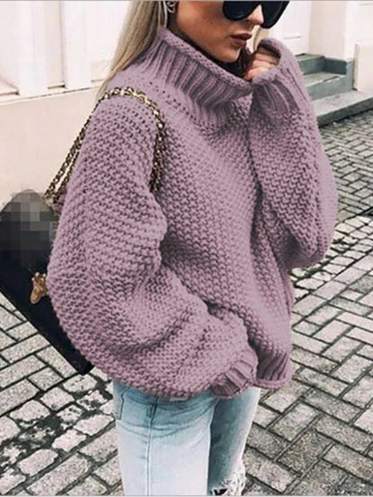Camisola de Gola Alta em Malha Grossa - Camisola de Mulher - Vessa
