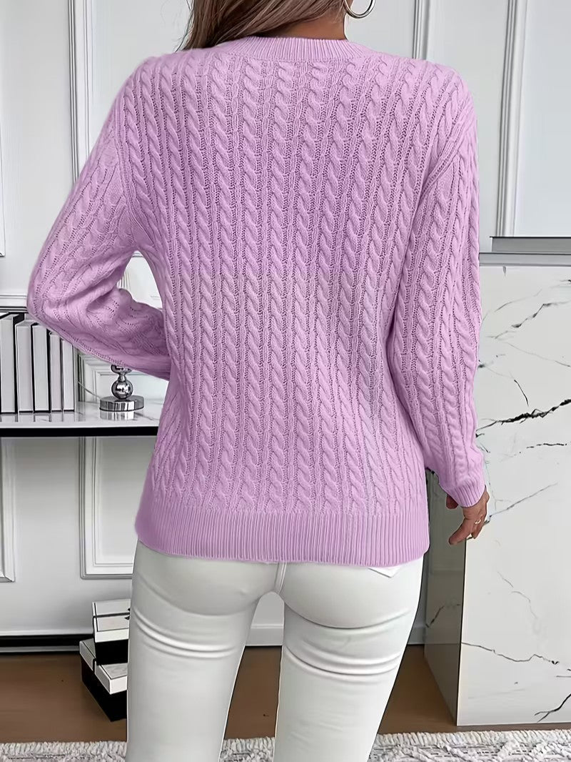 Camisola Clássica em Ponto Trançado - Camisola de Mulher - Vessa