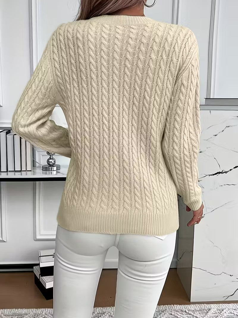Camisola Clássica em Ponto Trançado - Camisola de Mulher - Vessa