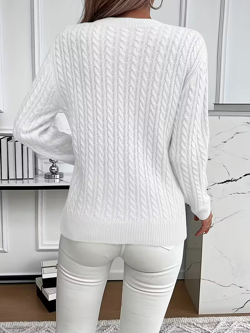 Camisola Clássica em Ponto Trançado - Camisola de Mulher - Vessa