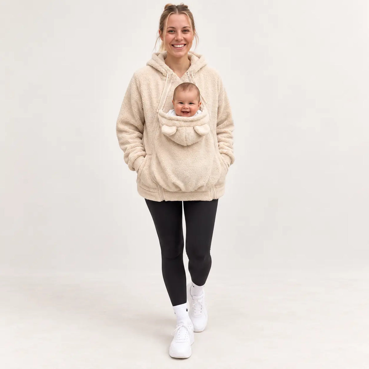 Vessa Hoodie Teddy Mãe & Bebé - Quentinho, Macio e Aconchegante