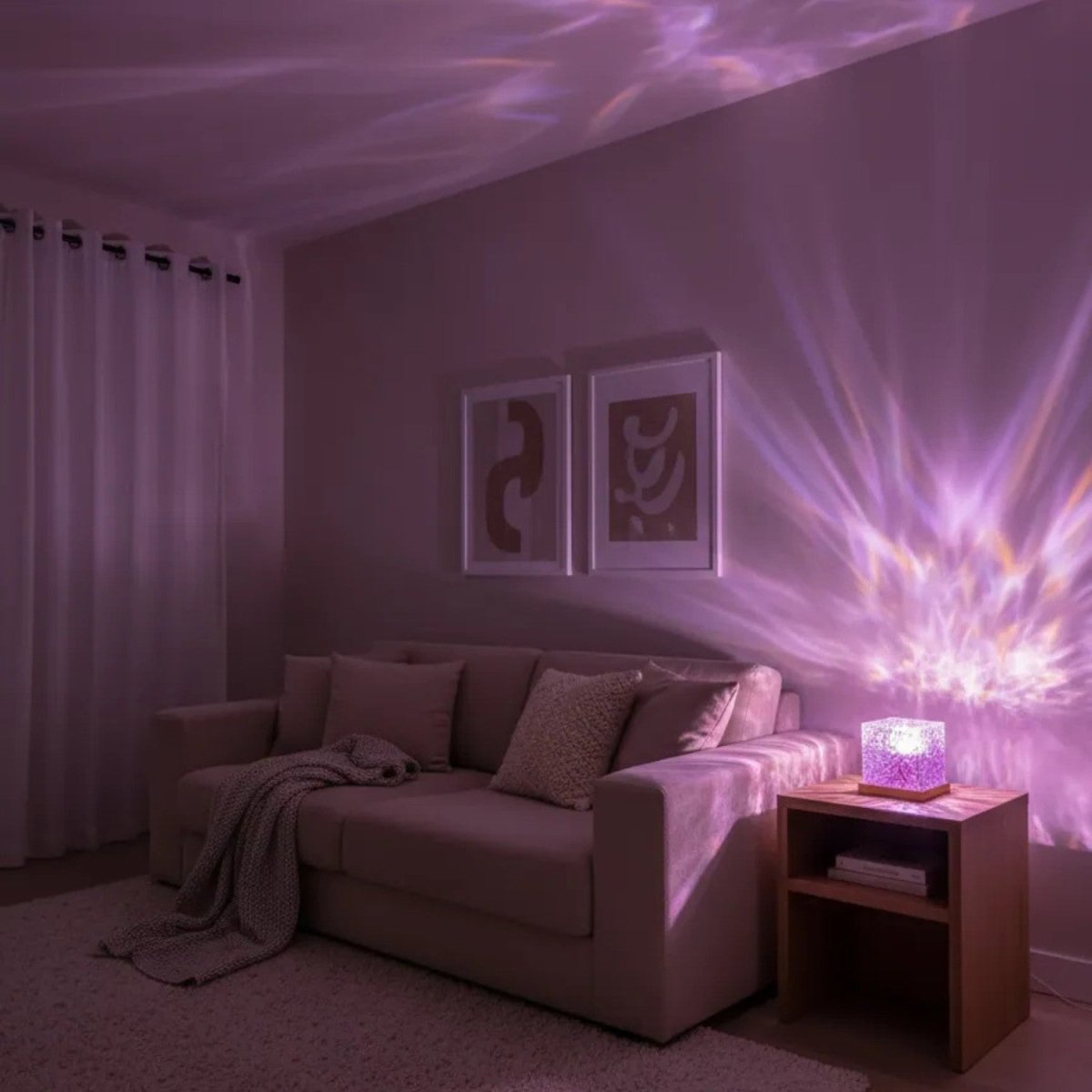 Candeeiro LED Cubo de Cristal - Candeeiro de Mesa - Vessa