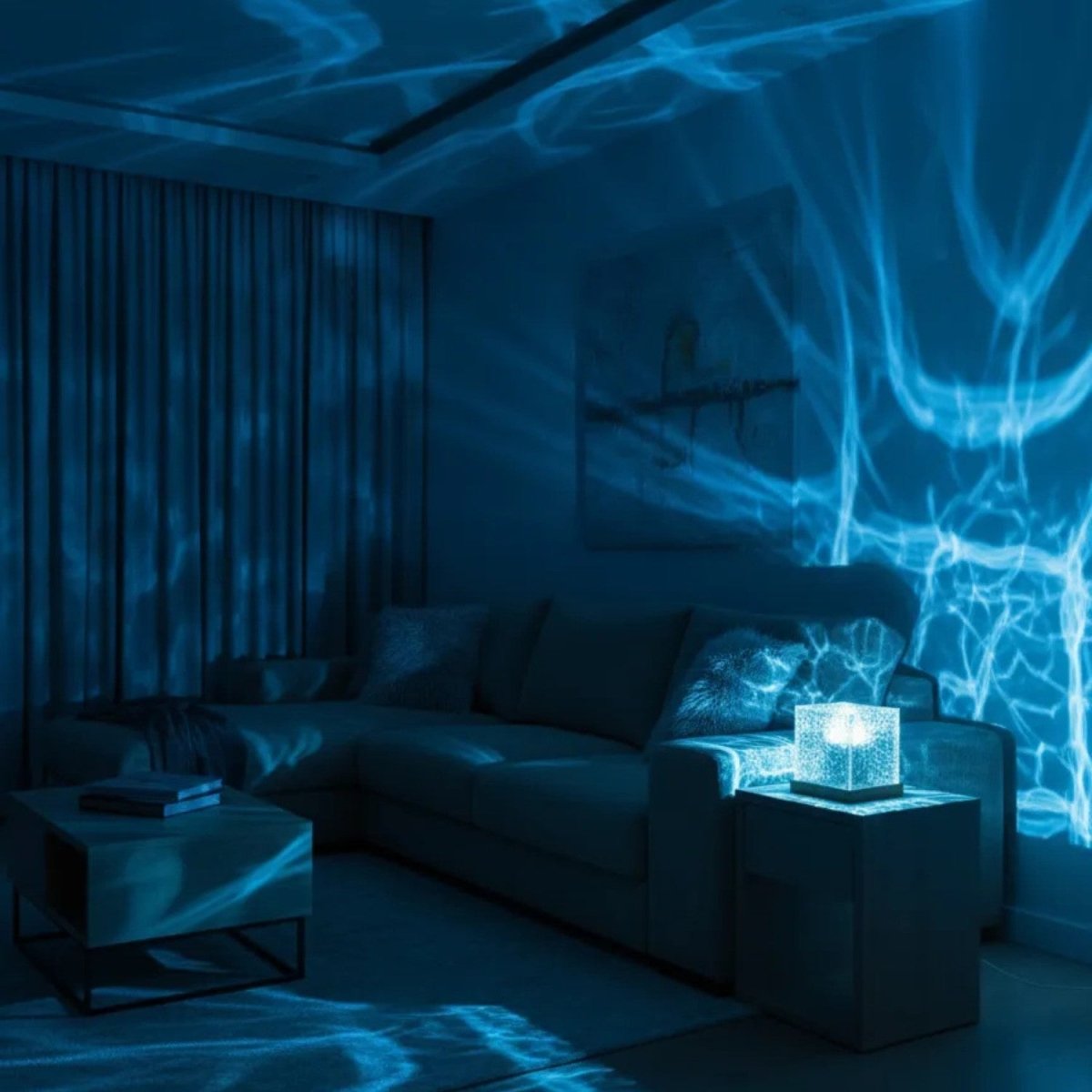 Candeeiro LED Cubo de Cristal - Candeeiro de Mesa - Vessa