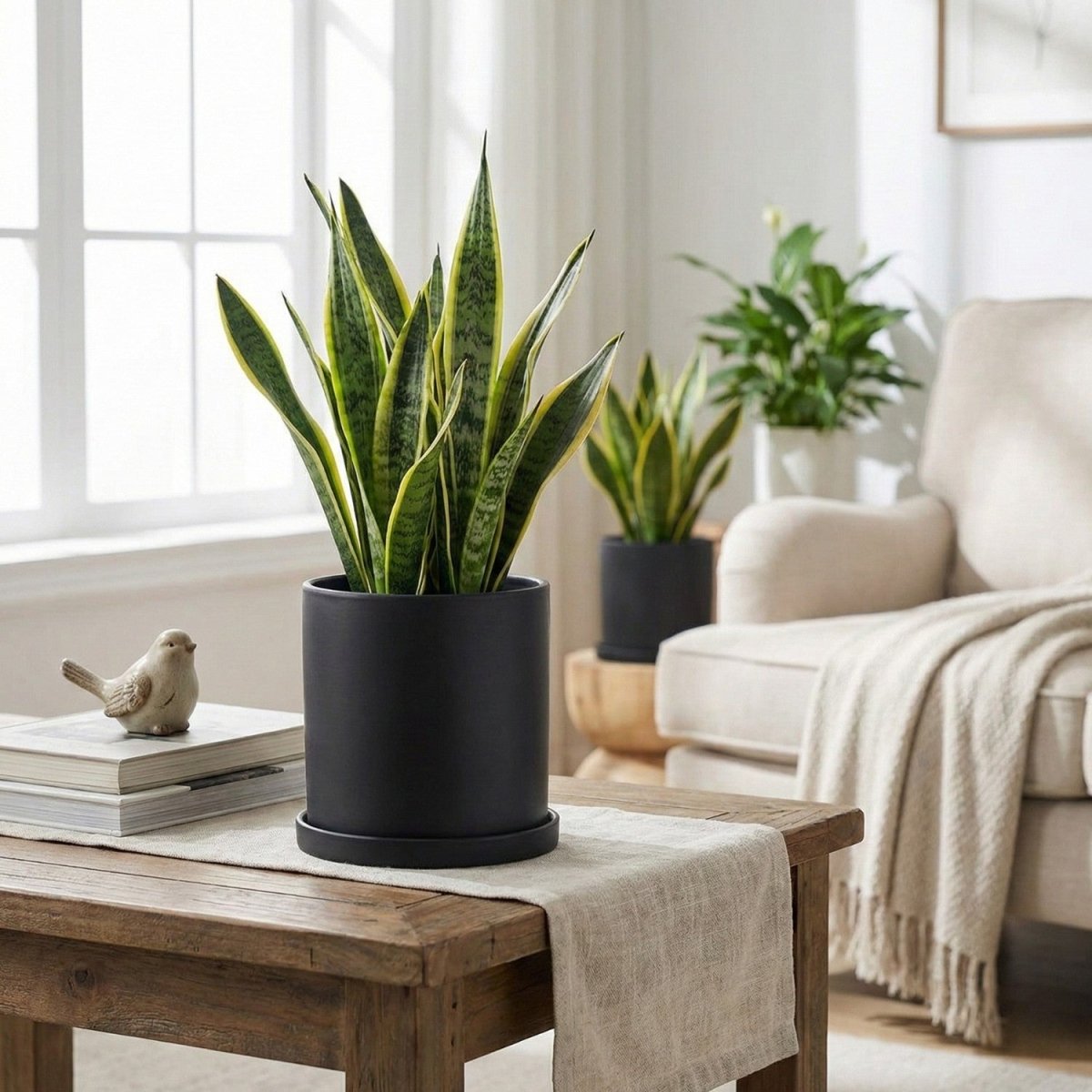 Vaso em Cerâmica Elegante com Pires - Vaso de Flores - Vessa