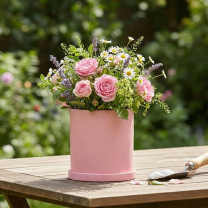Vaso em Cerâmica Elegante com Pires - Vaso de Flores - Vessa