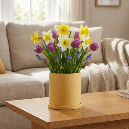 Vaso em Cerâmica Elegante com Pires - Vaso de Flores - Vessa