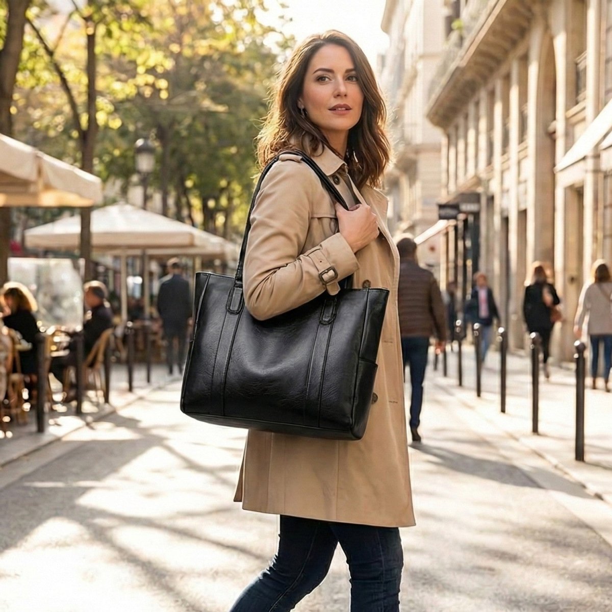 Mala de Ombro Elegante em Pele com Charme Retro - Saco de Armazenamento - Vessa