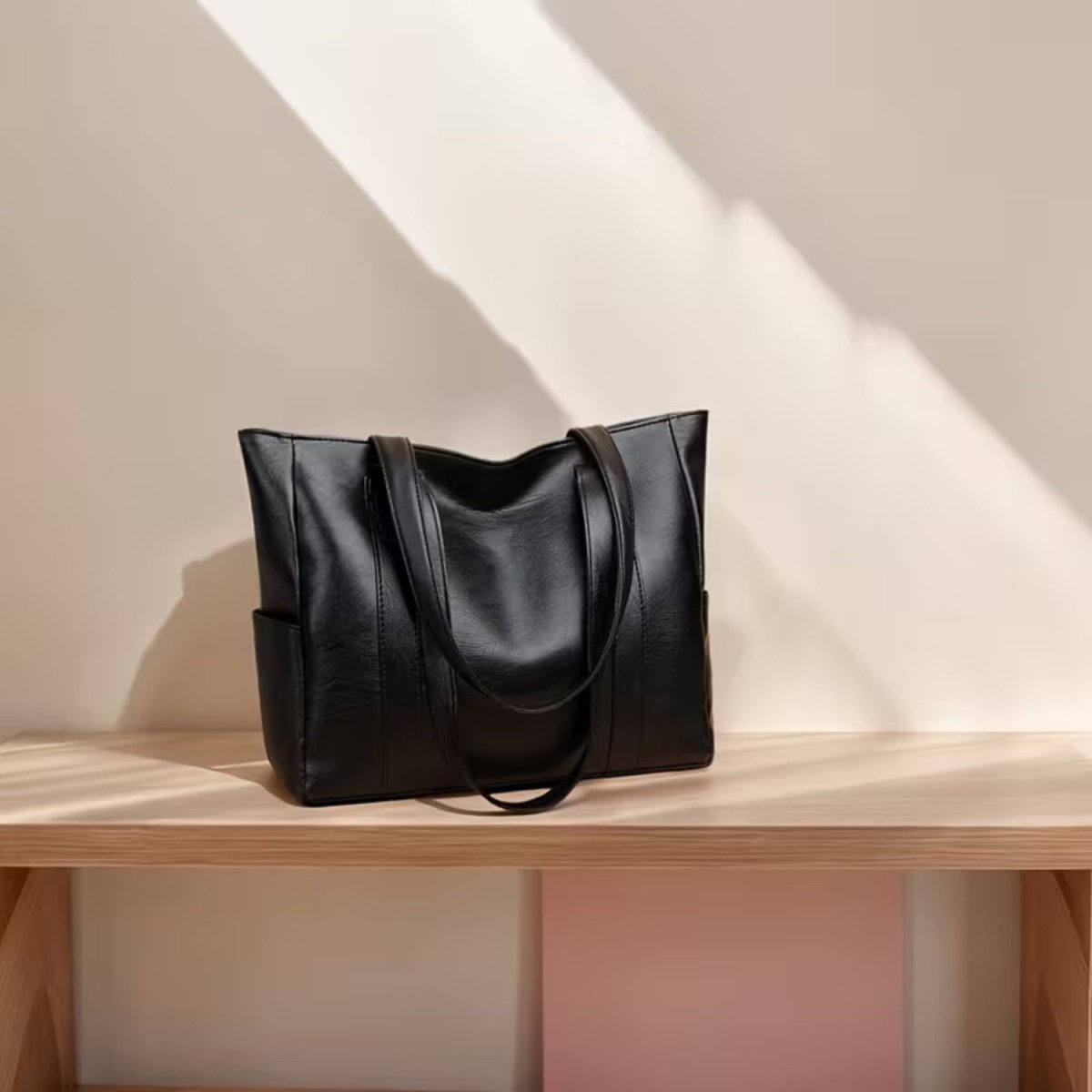 Mala de Ombro Elegante em Pele com Charme Retro - Saco de Armazenamento - Vessa