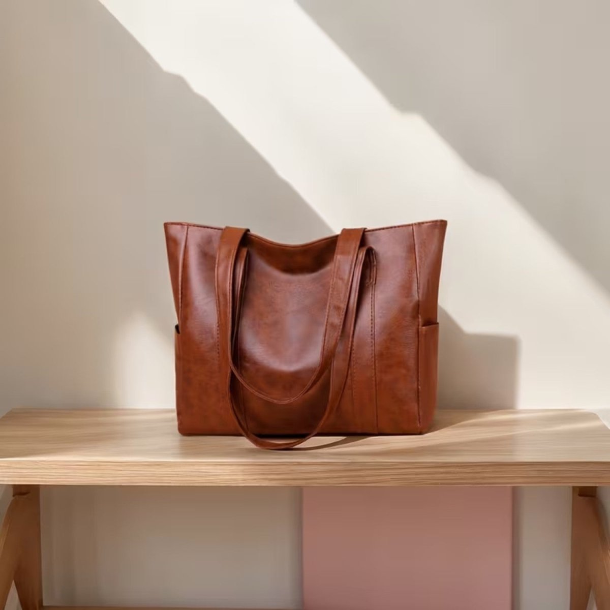 Mala de Ombro Elegante em Pele com Charme Retro - Saco de Armazenamento - Vessa