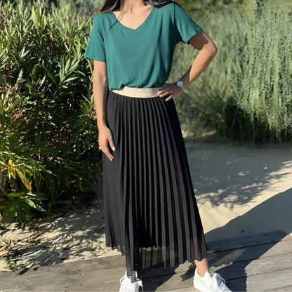 Saia Maxi Plissada Elegante - Saia - Vessa