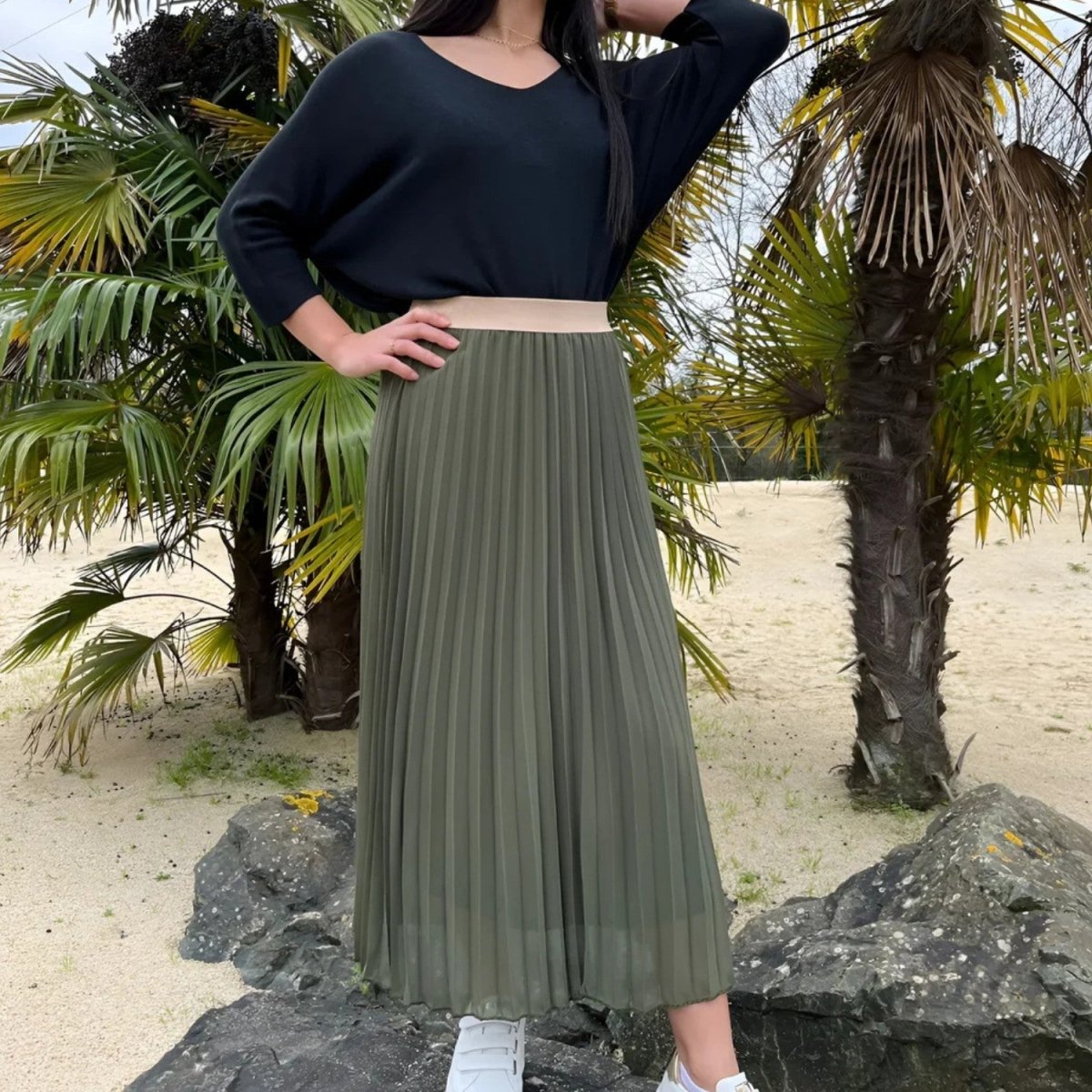 Saia Maxi Plissada Elegante - Saia - Vessa