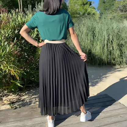 Saia Maxi Plissada Elegante - Saia - Vessa