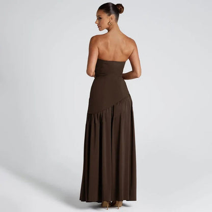 Vestido Maxi com Corpete Justo - Vestido Maxi - Vessa