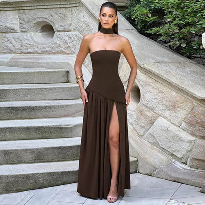 Vestido Maxi com Corpete Justo - Vestido Maxi - Vessa