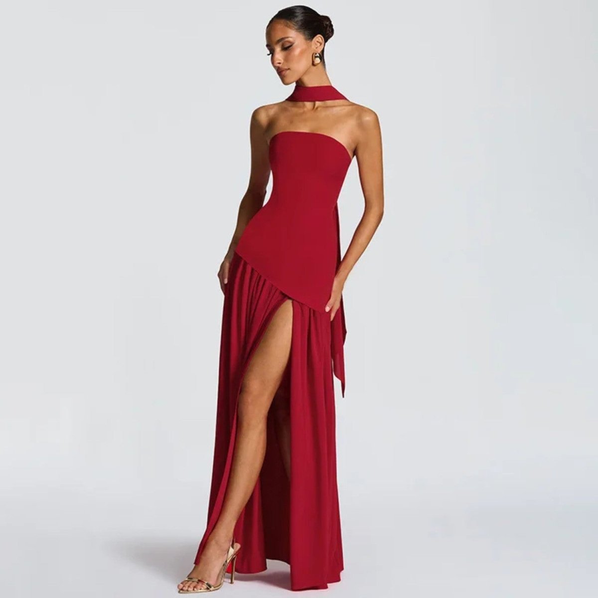 Vestido Maxi com Corpete Justo - Vestido Maxi - Vessa