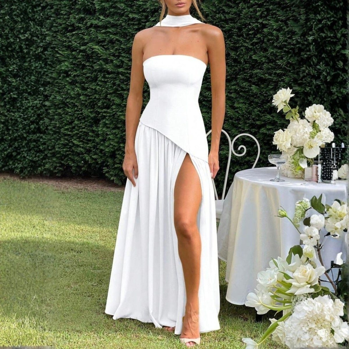 Vestido Maxi com Corpete Justo - Vestido Maxi - Vessa