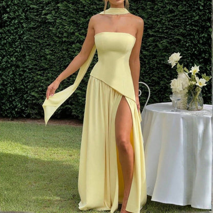 Vestido Maxi com Corpete Justo - Vestido Maxi - Vessa