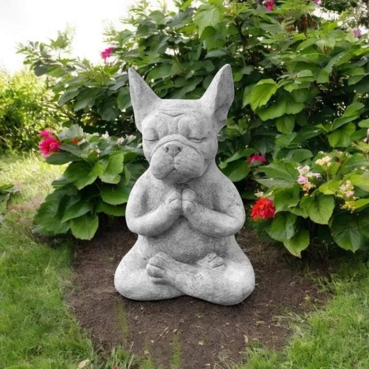Estátua de Bulldog Francês em Ioga - Estátua de Bulldog - Vessa
