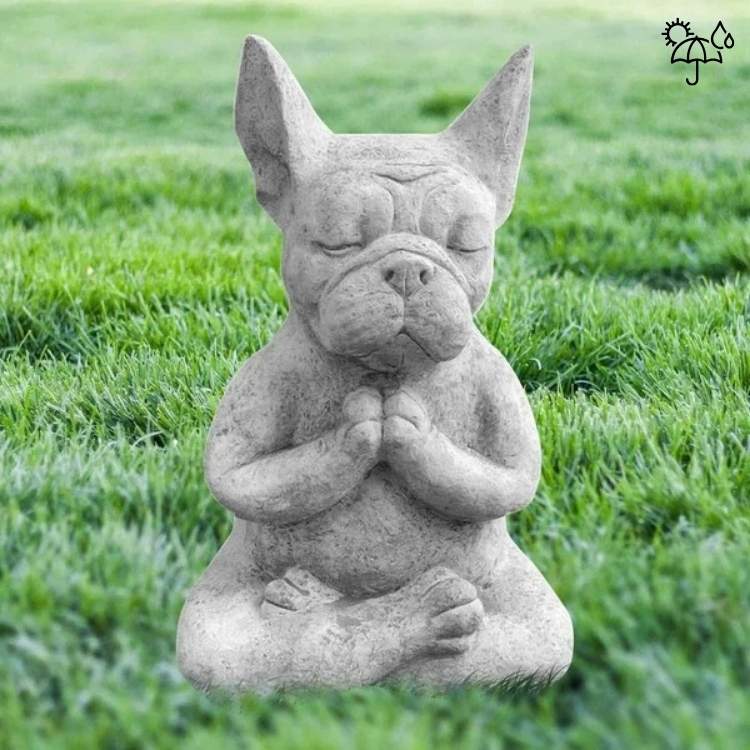 Estátua de Bulldog Francês em Ioga - Estátua de Bulldog - Vessa