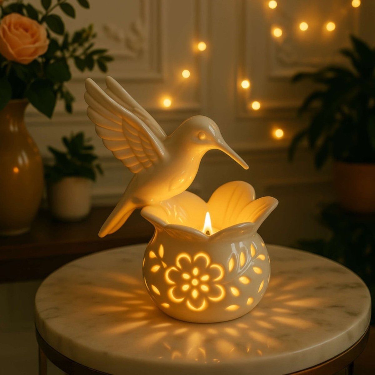 Candeeiro Vela Beija-Flor Brilhante - Candeeiro de Mesa - Vessa