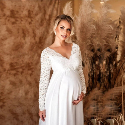 Vestido Maxi para Grávida em Renda - Vestido Maxi - Vessa