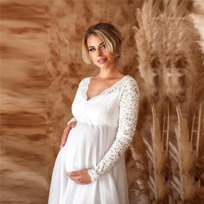 Vestido Maxi para Grávida em Renda - Vestido Maxi - Vessa