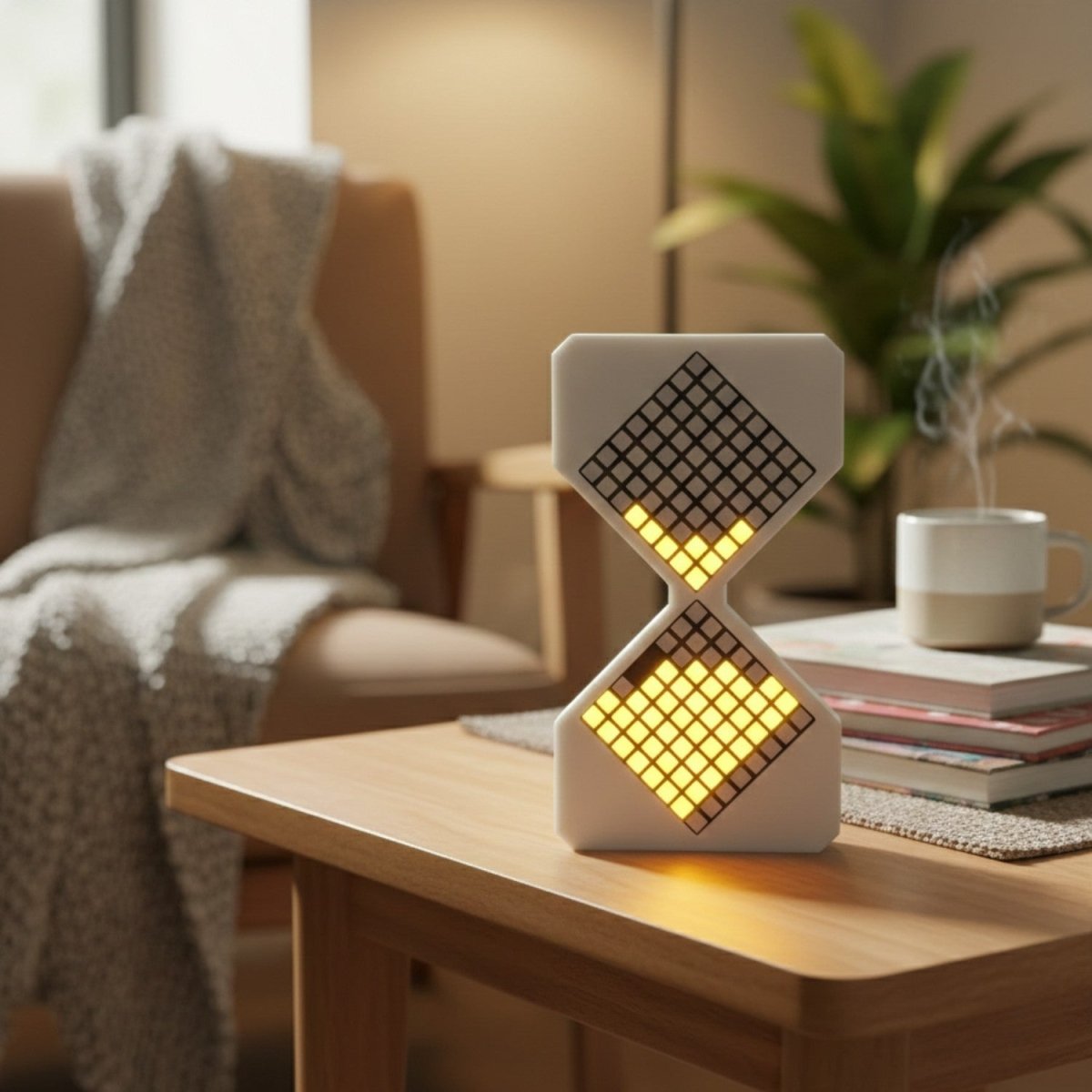 Relógio de Ampulheta Digital LED - Relógio Digital LED - Vessa
