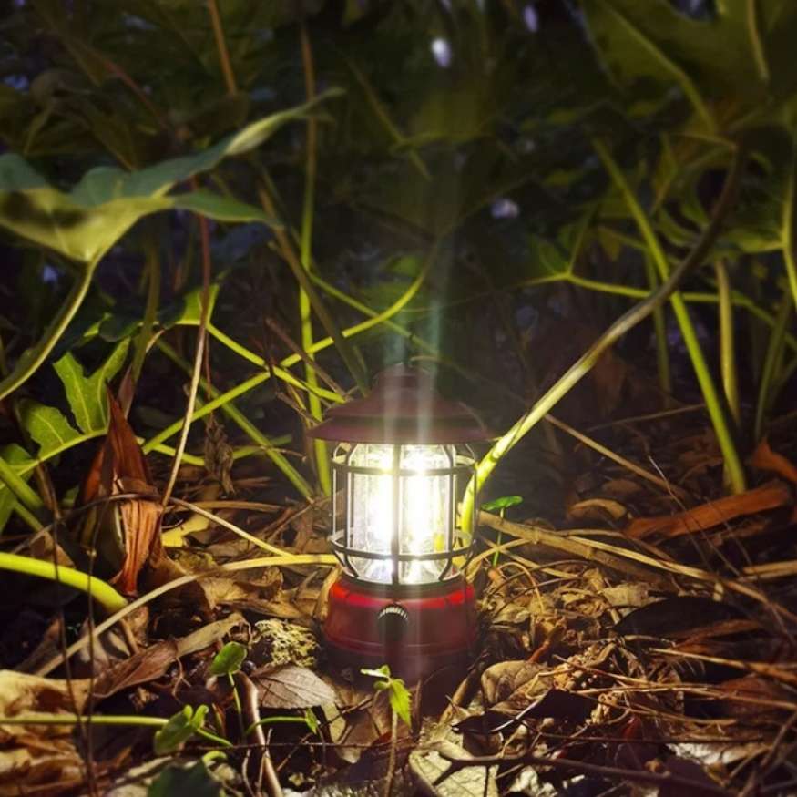 Lanterna de Campismo Recarregável LightMate – LED Estilo Vintage com Luz Regulável - Lanterna de Campismo - Vessa